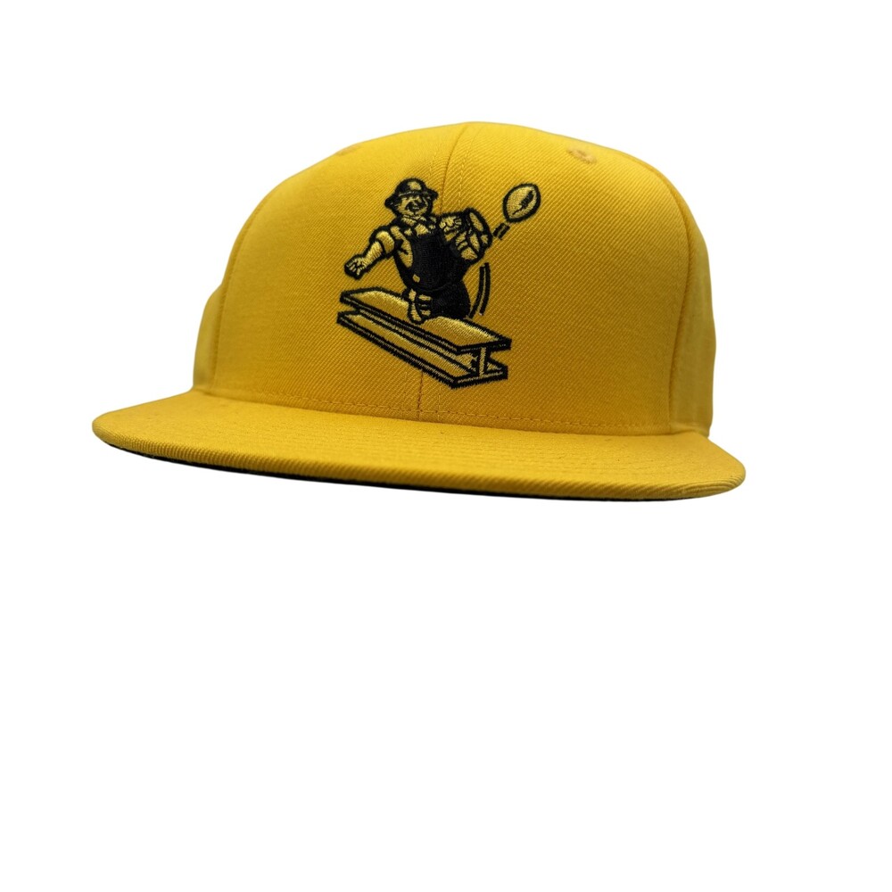 Pittsburgh Steelers Hat Cap Fitted Mens 7 1/4 Yellow NFL Mitchell & Ness